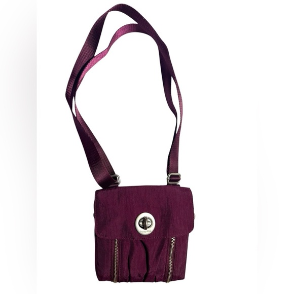 Baggallini Handbags - Baggalini Tokoyo Mini Wine Cross Over Nylon Canvas Purse